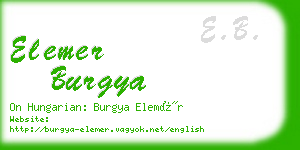 elemer burgya business card